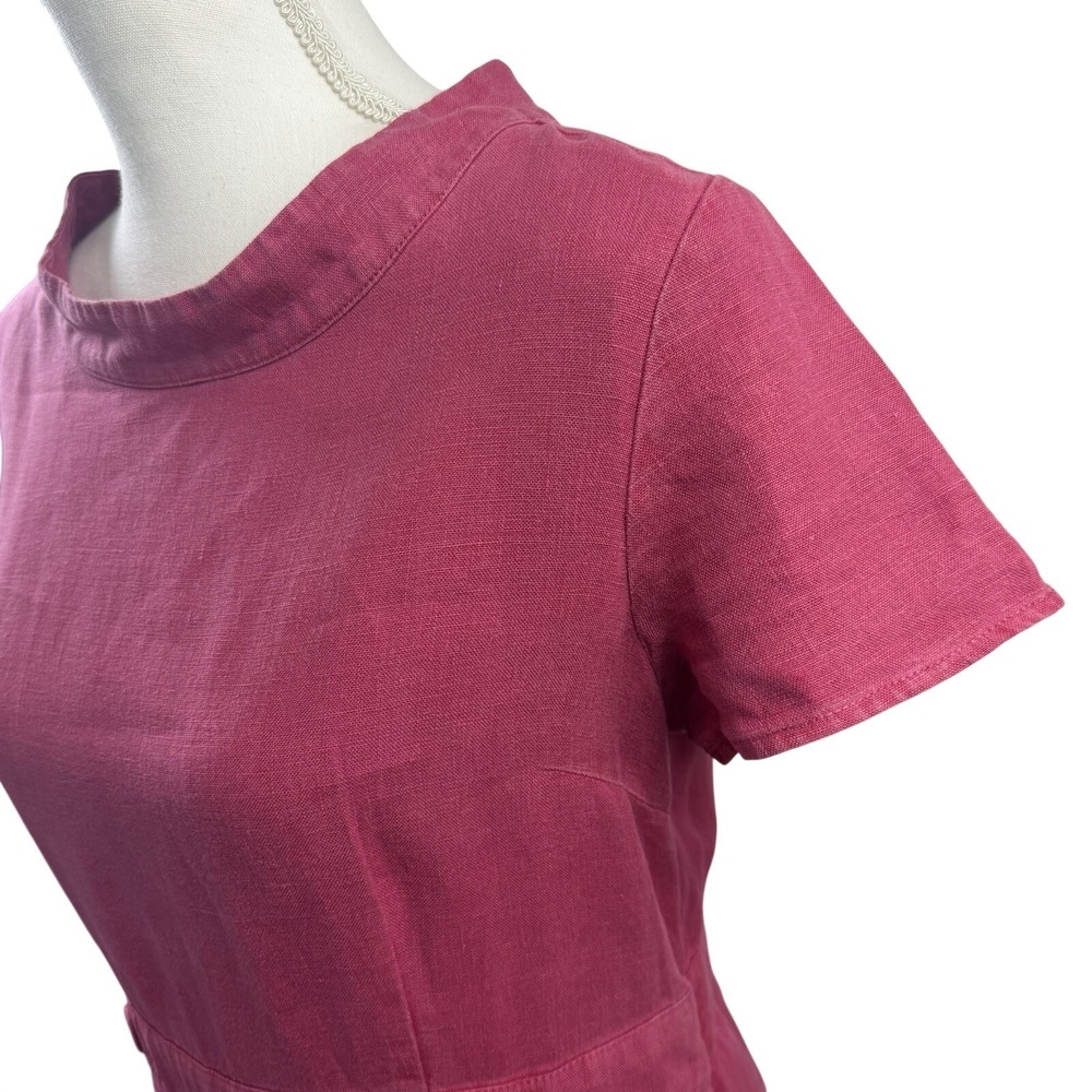 Seasalt Cornwall Coach House 100% Linen‎ Raspberry Short Sleeve Dress US 6 UK10 - Picture 6 of 10